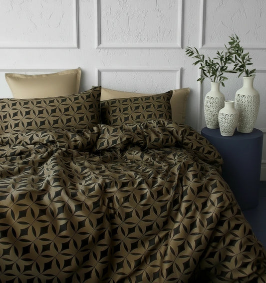 Mondo Gold Satin Bedding Set – Premium Cotton Satin Bed Linen