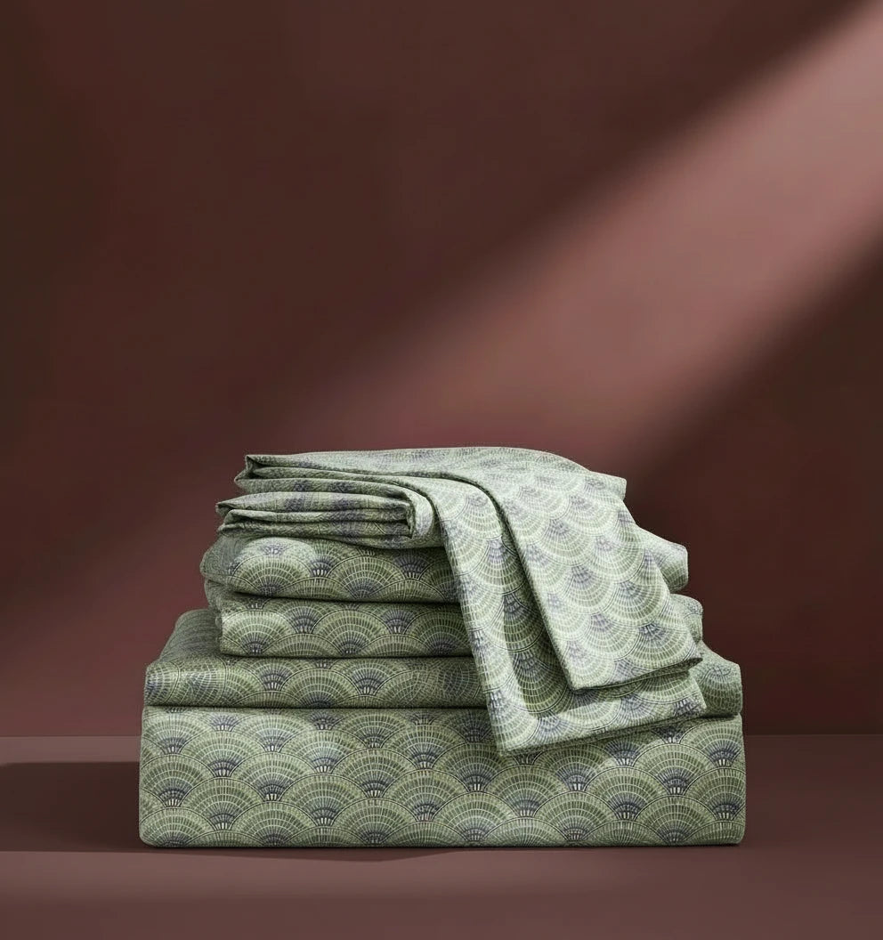 Eventails Argile Duvet Cover – Premium Cotton Satin