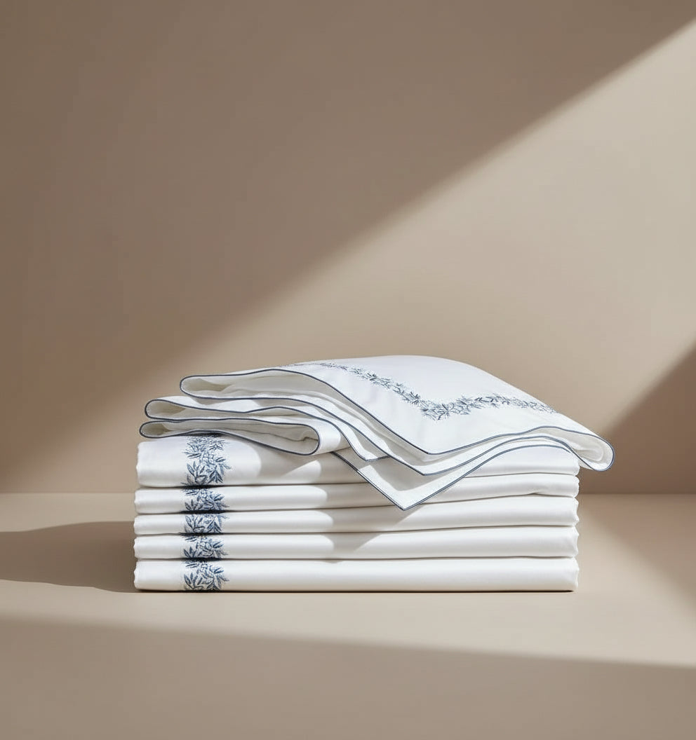 Mirabeu Embroidered Satin Duvet Cover – Premium Cotton Satin