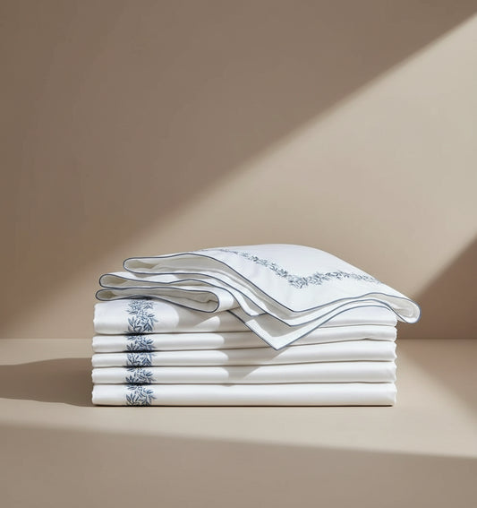 Mirabeu Embroidered Satin Duvet Cover – Premium Cotton Satin