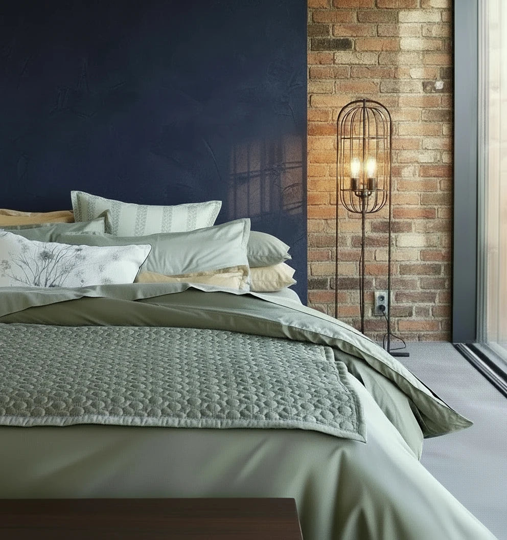 Teophile Khaki Satin Duvet Cover – Premium Cotton Satin